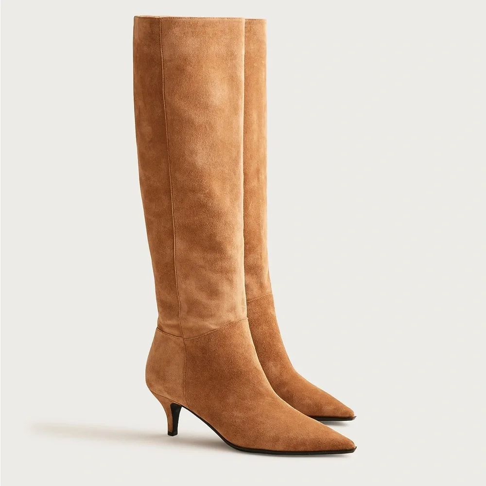J Crew New Stevie knee-high boots in suede CM918